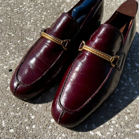 VNTG 80\'s formal Men\'s Loafer brown with Gold chain